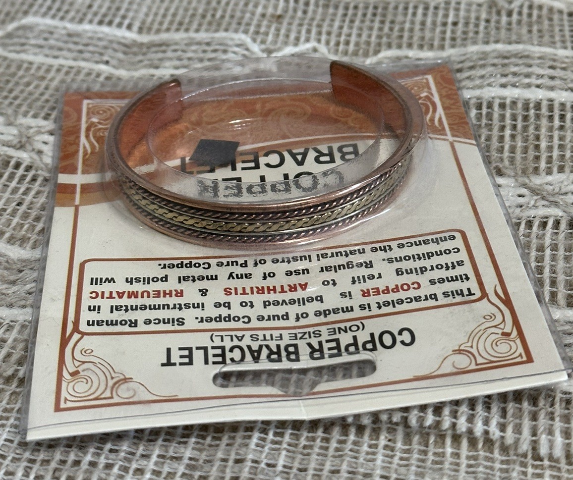 Pure copper bracelet, one-size-fits-all, arthritic conditions, New sealed