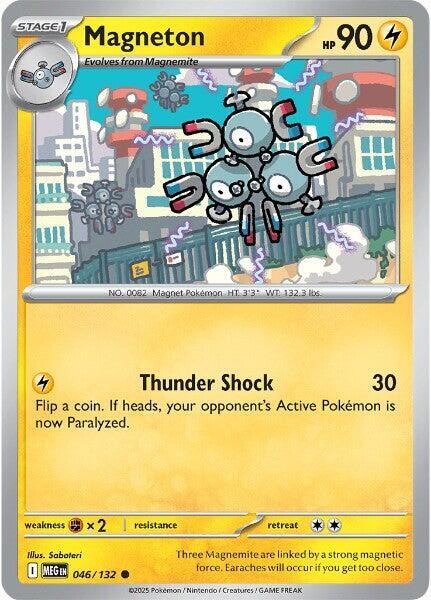 Magneton #046/132 Me01 Mega Evolution Common Reverse Holo Pokemon TCG NM