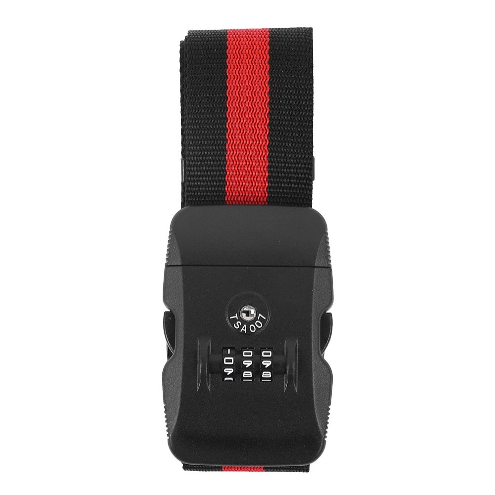 Luggage Strap Cross Travel Suitcase Belt TSA Combination Lock Black Red