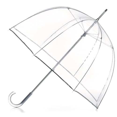 TOTES ADULT CLEAR BUBBLE UMBRELLA WITH DOME CANOPY AND LIGHTWEIGHT WIND RAIN