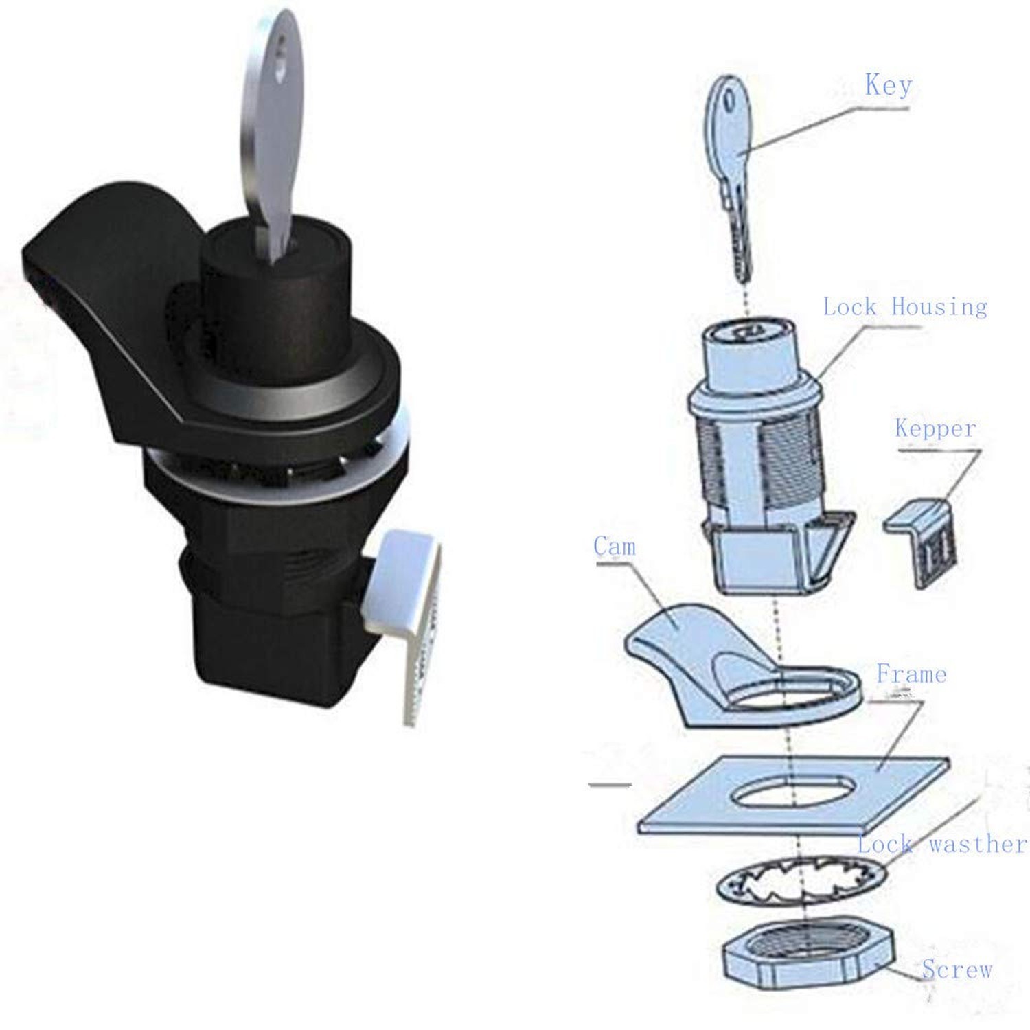 2PCS Push Button Latch Series Plastic & Metal to Close Latch with Locking for...