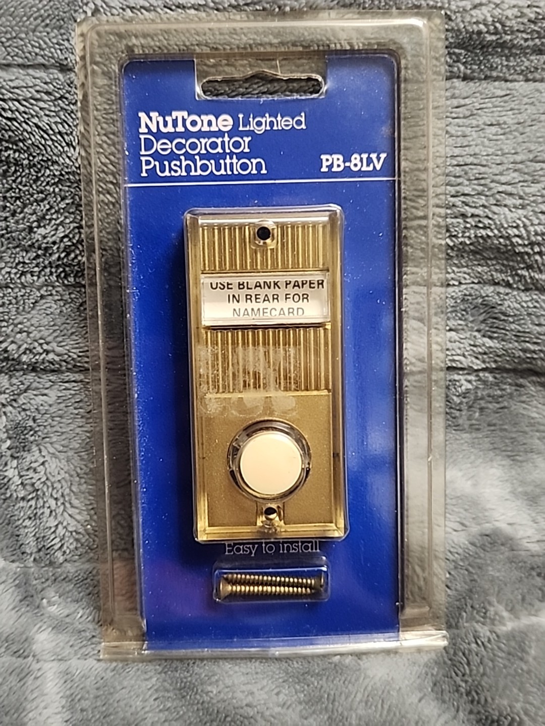 Vintage NuTone PB-8LV Push Lite Electrically Lighted Pushbutton NOS