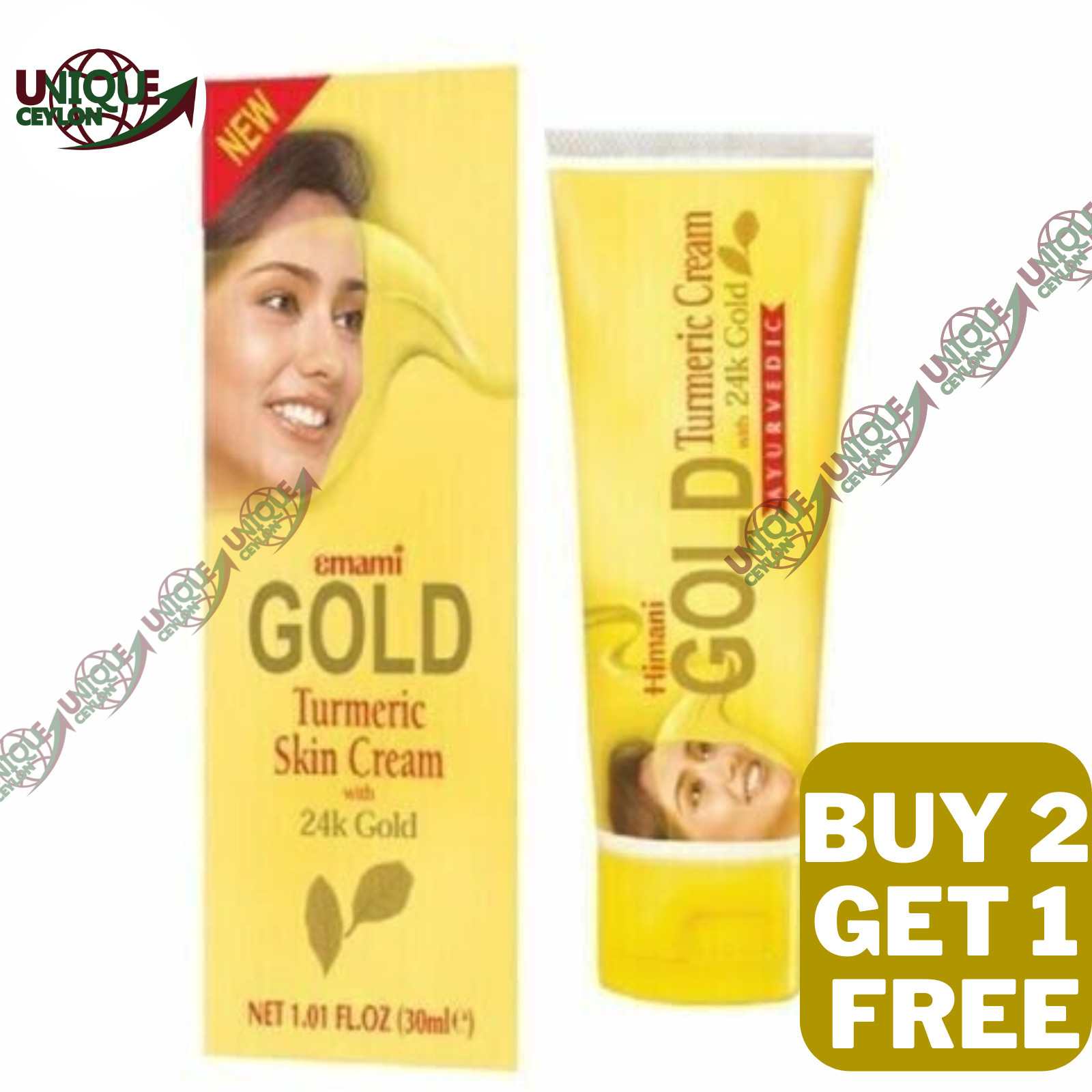 Emami GOLD Turmeric Skin Lightenng Cream 30ml Gold Natural Herb Buy 2 get 1 free
