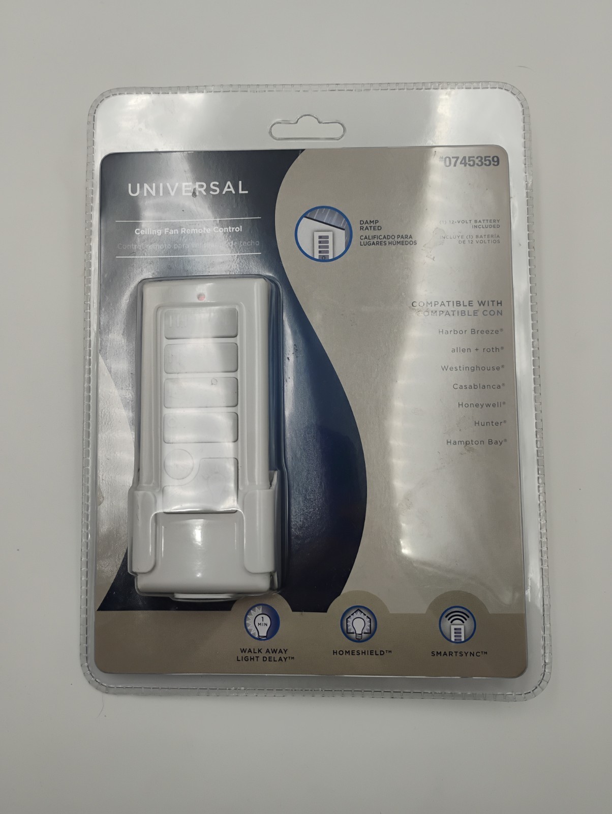 Harbor Breeze UNIVERSAL Ceiling Fan 3-Speed Fan Remote Control #0745359 White