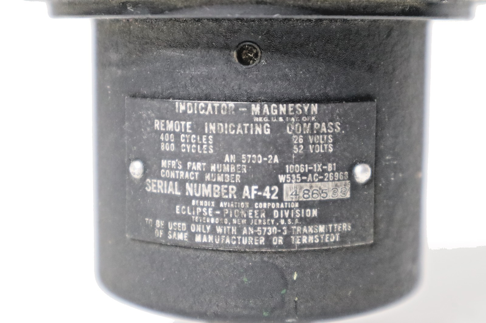 Bendix Avition 10061-1X-B1 Magnesyn Direction Indicator AN5730-2A