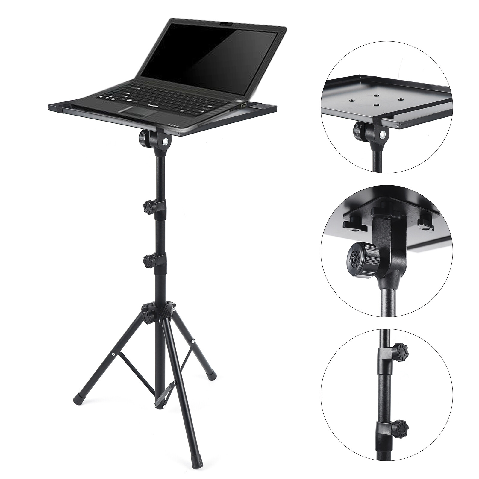 Mobile Projector Tripod Stand Adjustable Height Laptop Holder With Stable Tray