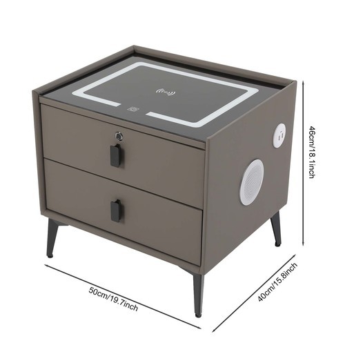 Bluetooth Speaker Smart Bedside Table with Light USB& Wireless Charging