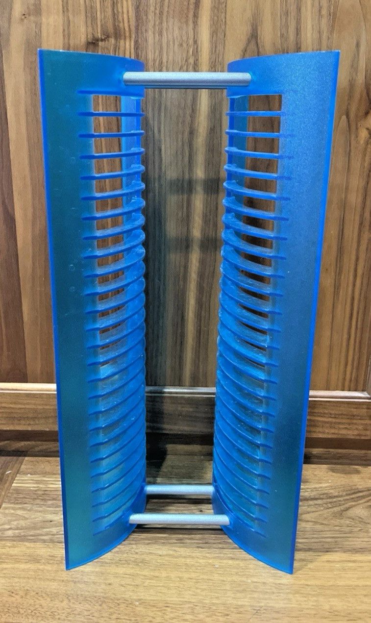 Atlantic Vintage CD Storage Rack Tower - Blue - Holds 25 CDs - 15.5" Tall
