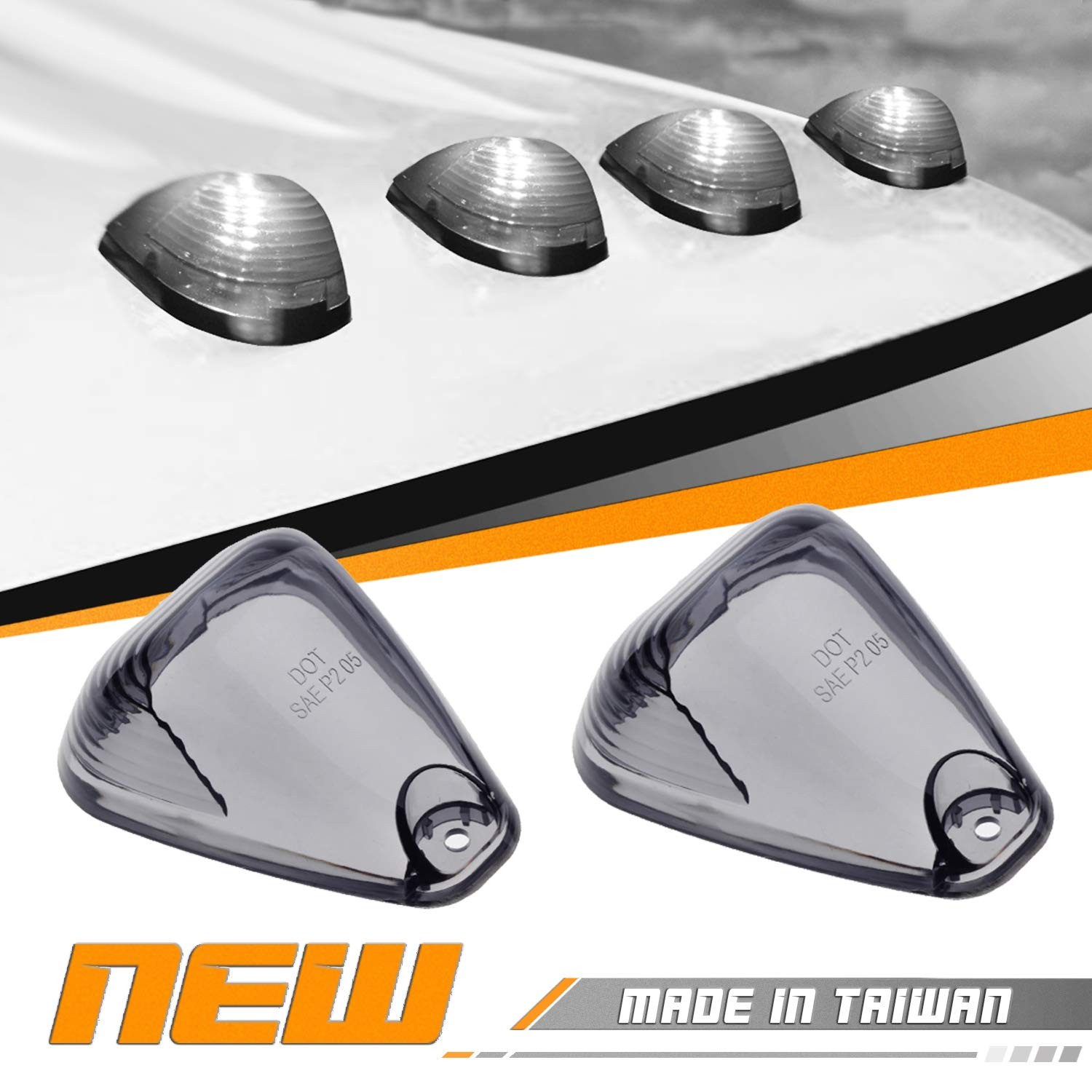 Smoke Roof Cab Marker Lights LED for F150-F550 Super Duty (5 Pack)