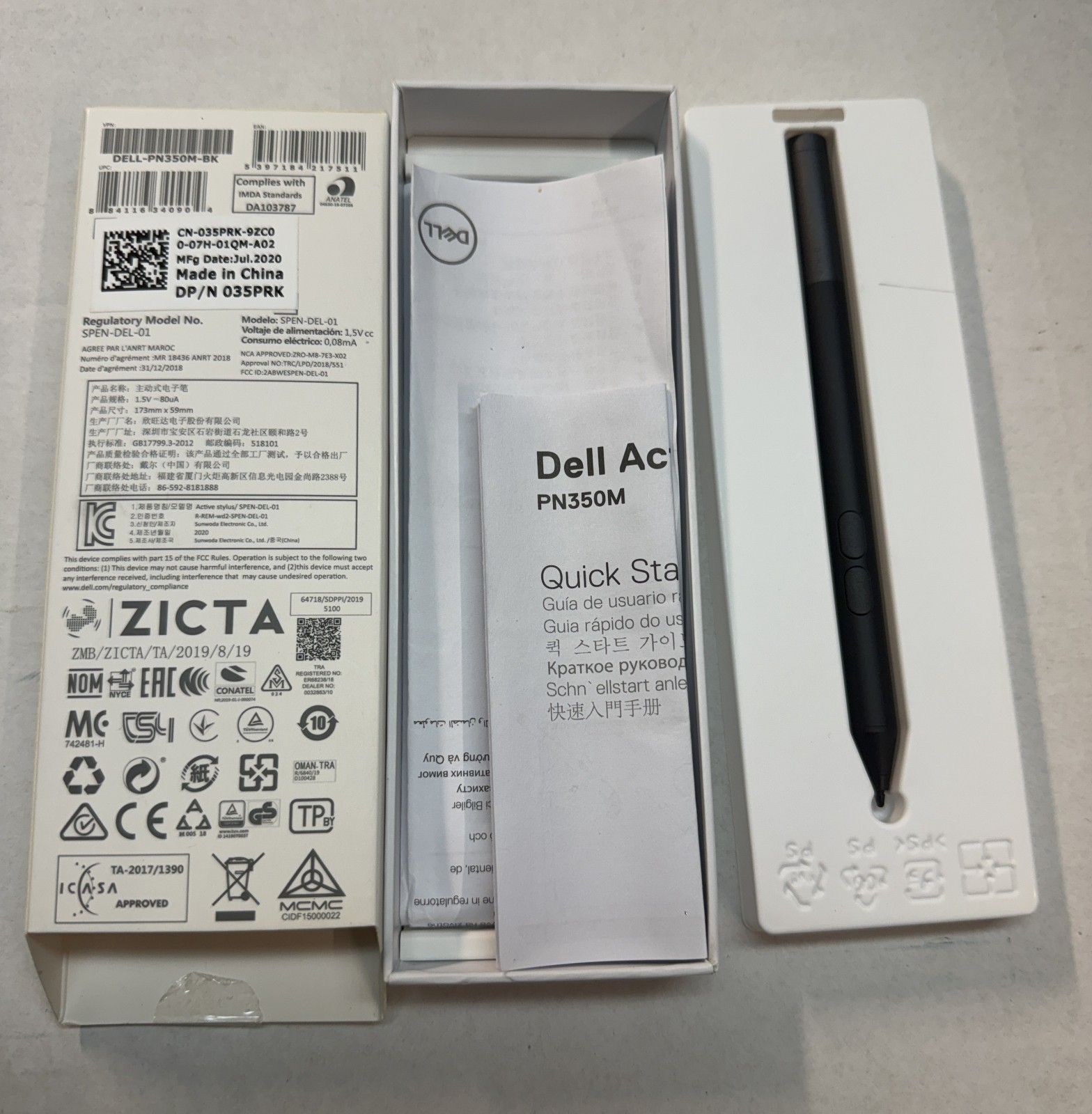 Dell Premium Active Pen PN350M Stylus Black OEM Box Untested As-Is