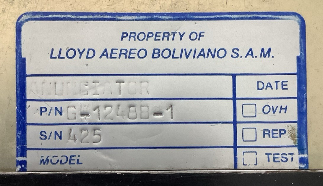 Gables Engineering G-1248B-1 Annunciator Dim Panel Lloyd Aereo G1248B1