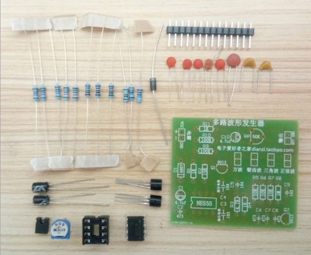NE555 Multi-Channel Waveform Generator Sine Triangle Square Wave-DIY Kits