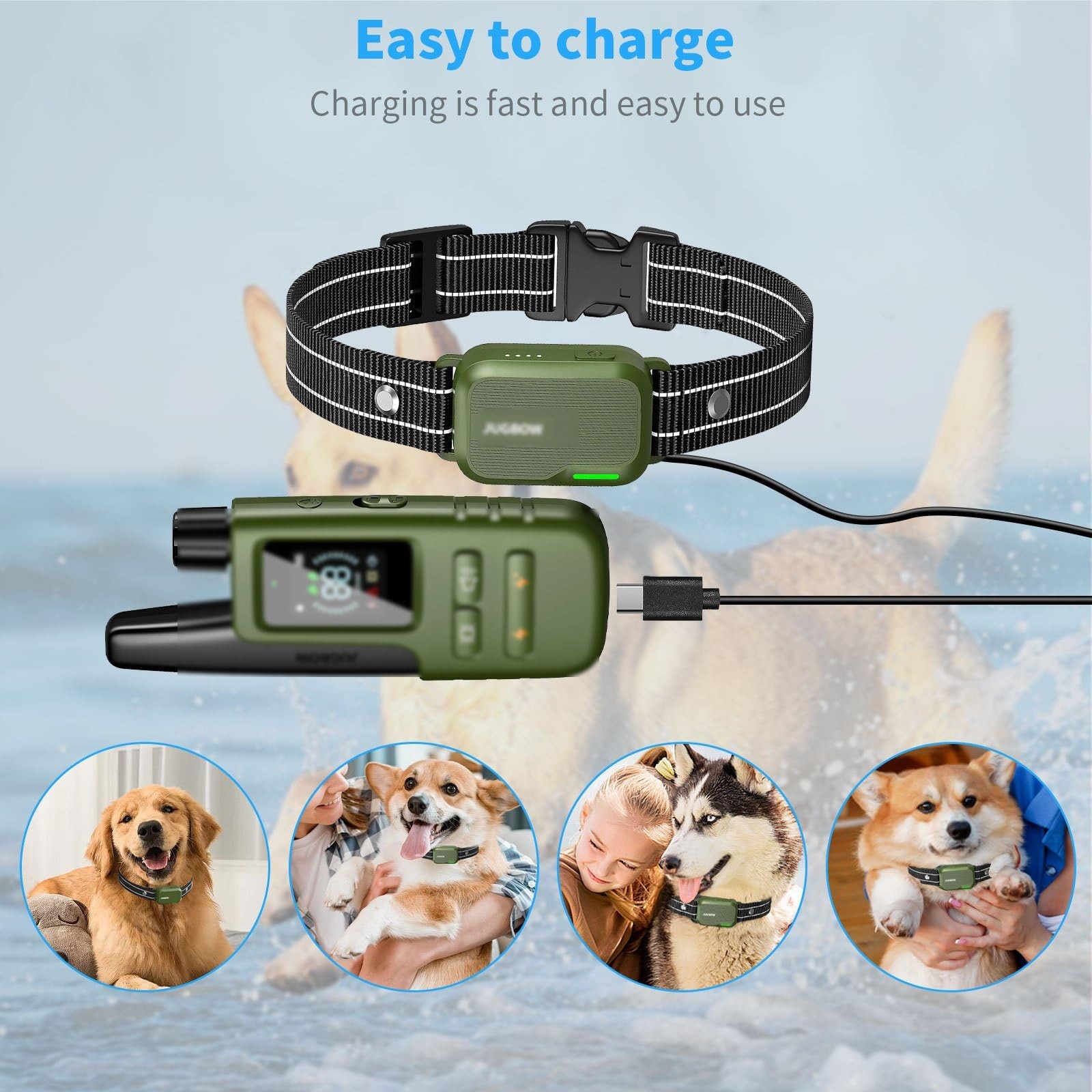 for Jugbow Dog Shock Collar Charger Replacement, Power Cable for Training 2-i...