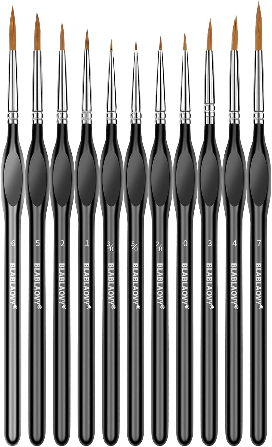 Detailing Paint Brush, 11 Pcs Miniature Paint Brushes with Triangular Handles, A