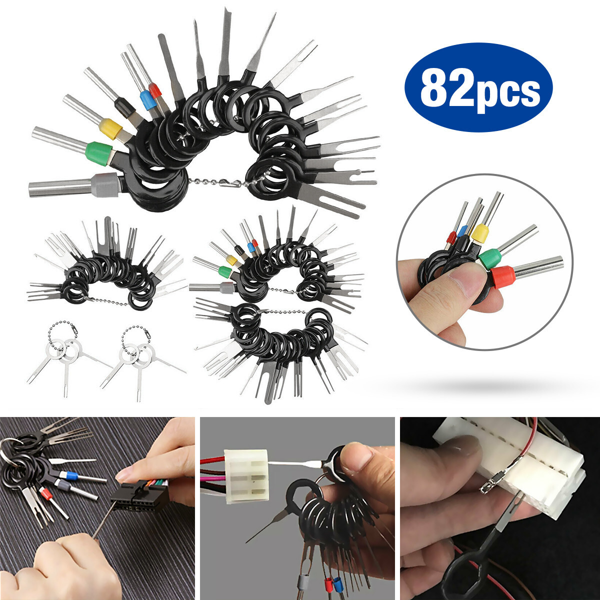 82Pcs Terminal Removal Tool Kit Depinning Pin Release Ejector Wire Connector Key