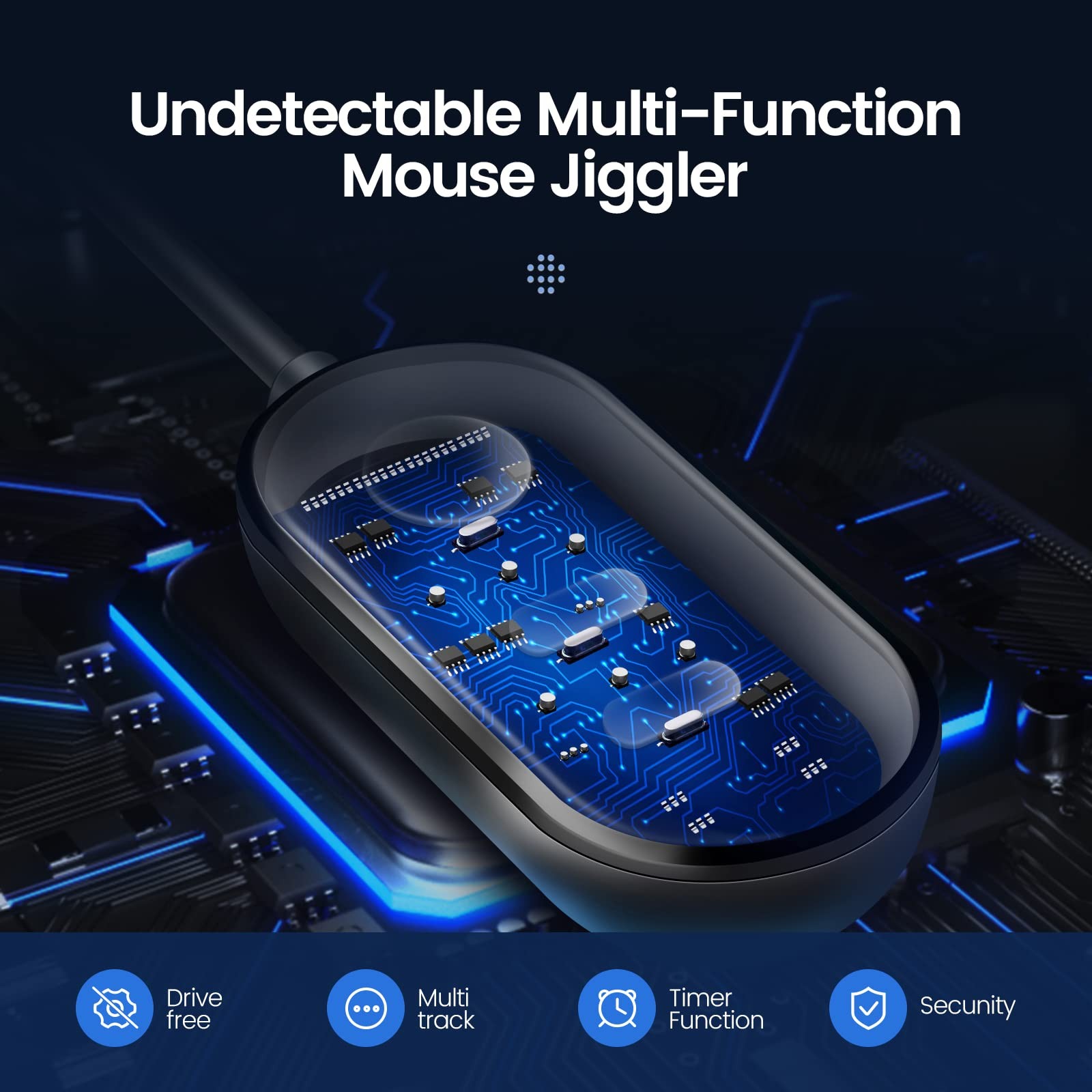meatanty 3 in 1 USB Mouse Mover with Timer, Separate Mode ys/m, Black