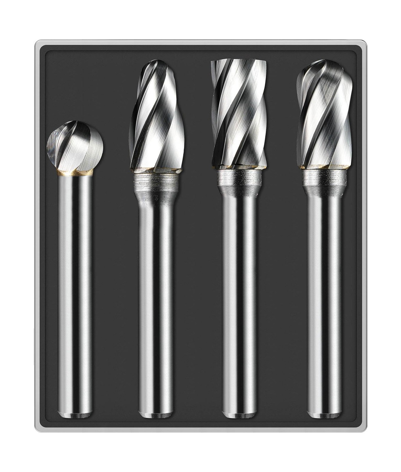 4Pcs Carbide Burr Set 1/4 Shank Aluminum Cut (Wide-Flute Cut) Die Grinder Bit...