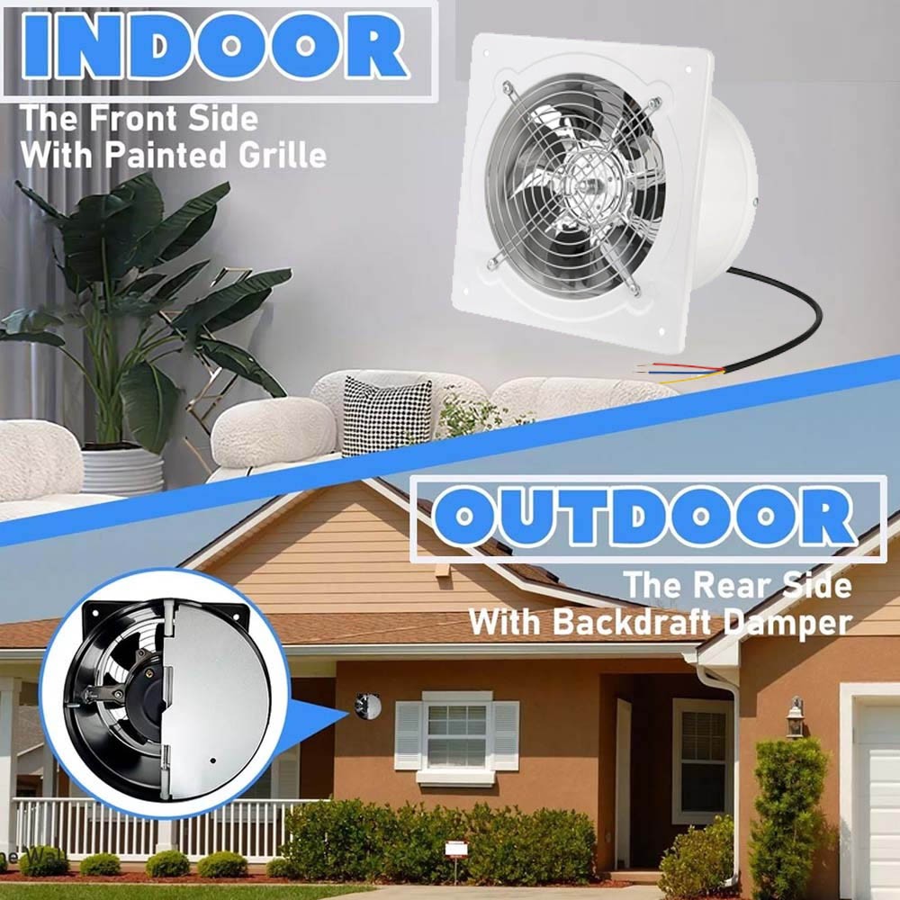 6 inch Exhaust Fan Wall Mounted Vent Fans Ventilation Blower White 110V US Stock