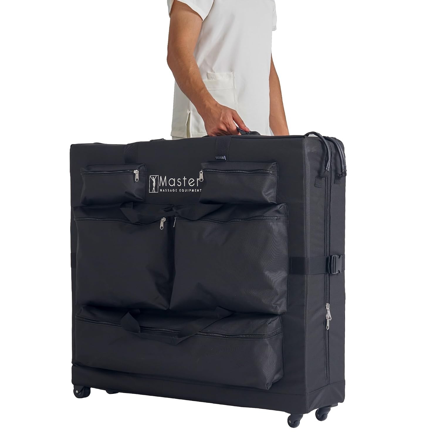 Effortless Wheeled Massage Table Bag - Fits 27-32” Width, 5 Storage Pockets