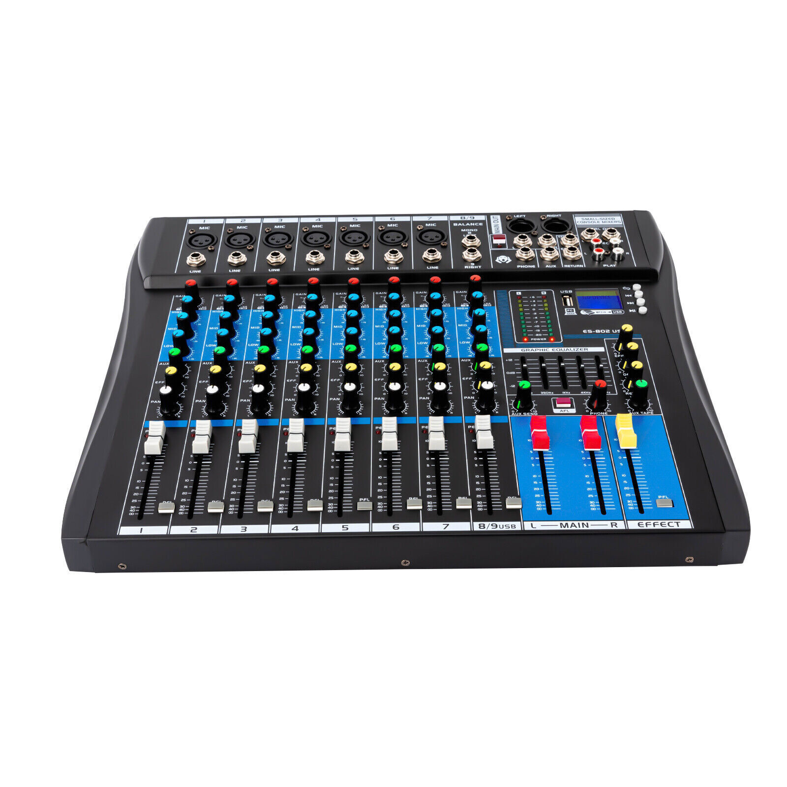 8 Channel Professional Bluetooth Live Studio Audio Mixer USB Mixing Console SALE