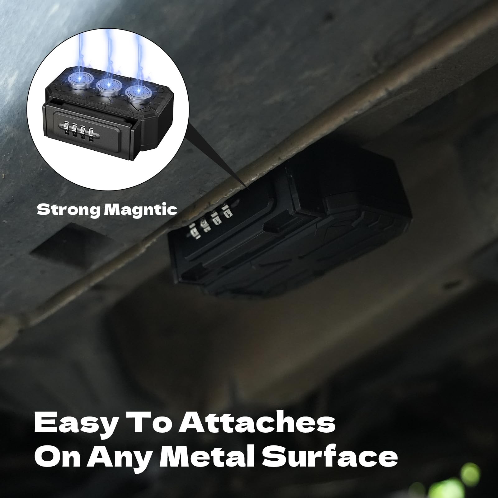 Magnetic Key Lock Box,Magnetic Holder Under car,Magnetic Regular, Dark