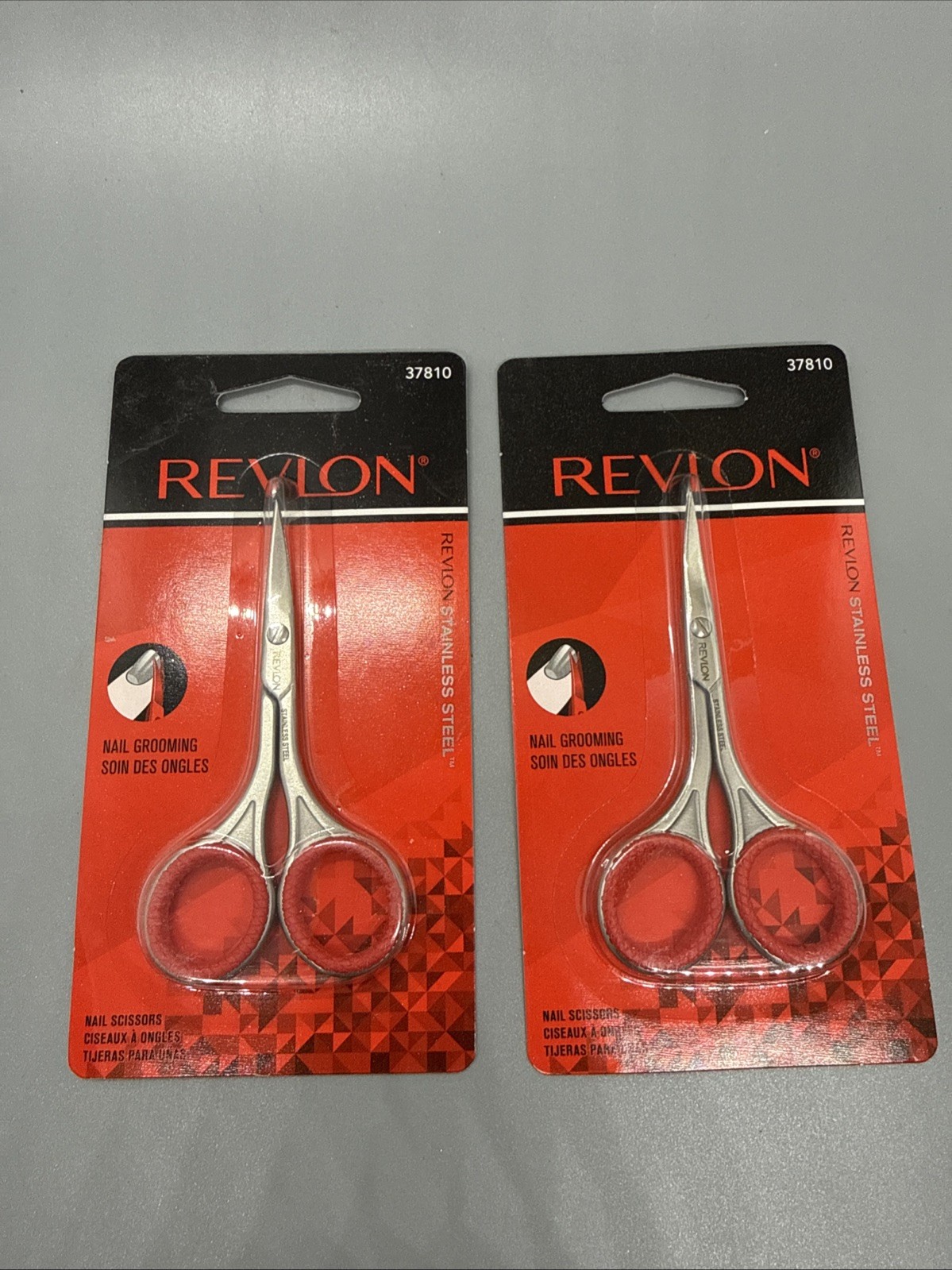 2 Pack Revlon Cuticle Scissors Stainless Steel Precision Grooming Comfort Hand
