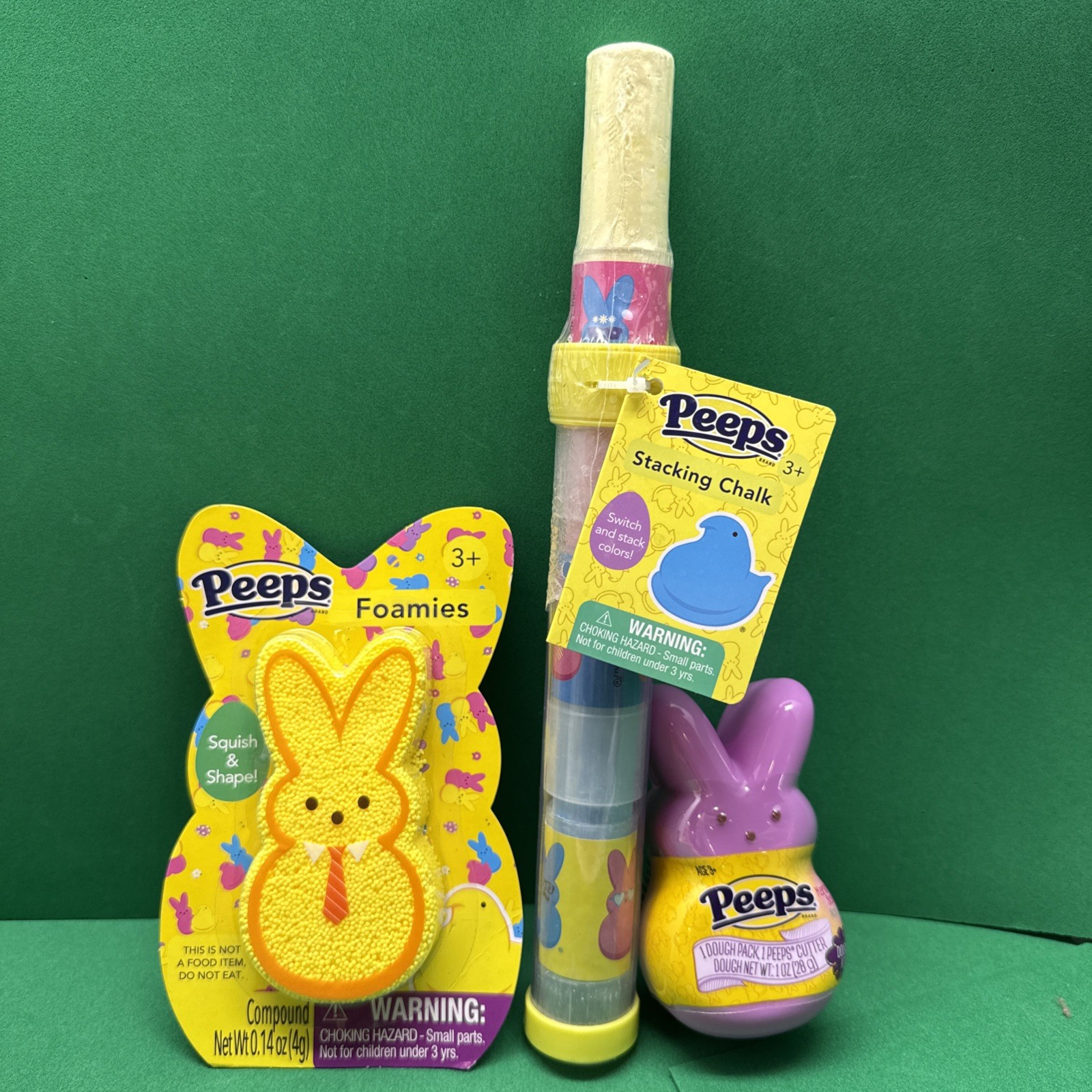 PEEPS Dough Pack w/ Cutter Bunny & Marshmallow Scent/Peeps Stacking Chalk/Foamie