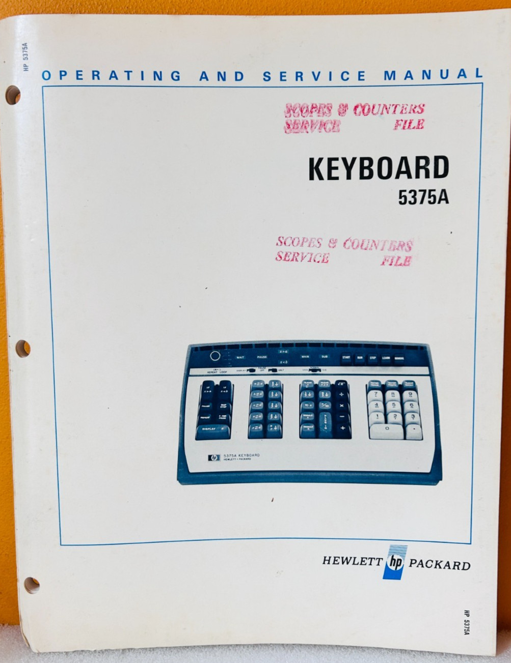 HP 05375-90005 1970 Model 5375A Keyboard Operating & Service Manual.