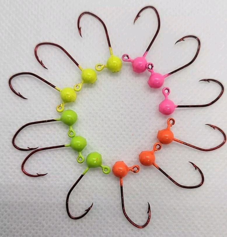 50 1/64 Ball Jig Head Painted Eagle Claw Little Nasty #8 ALL EYES OPEN IRISH JIG