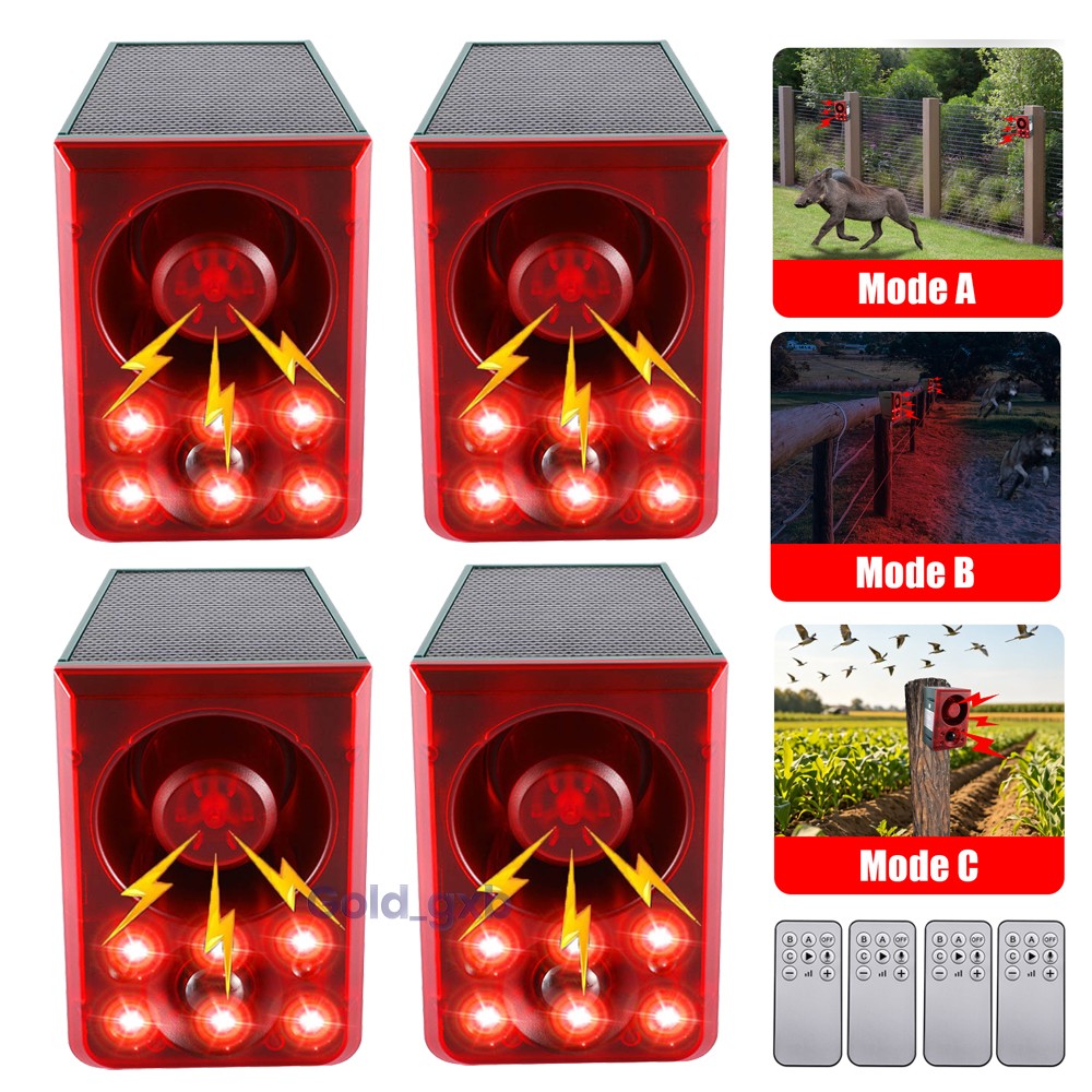 Solar Powered Ultrasonic Animal Repellent with LED Motion Sensor, Deer Repellent