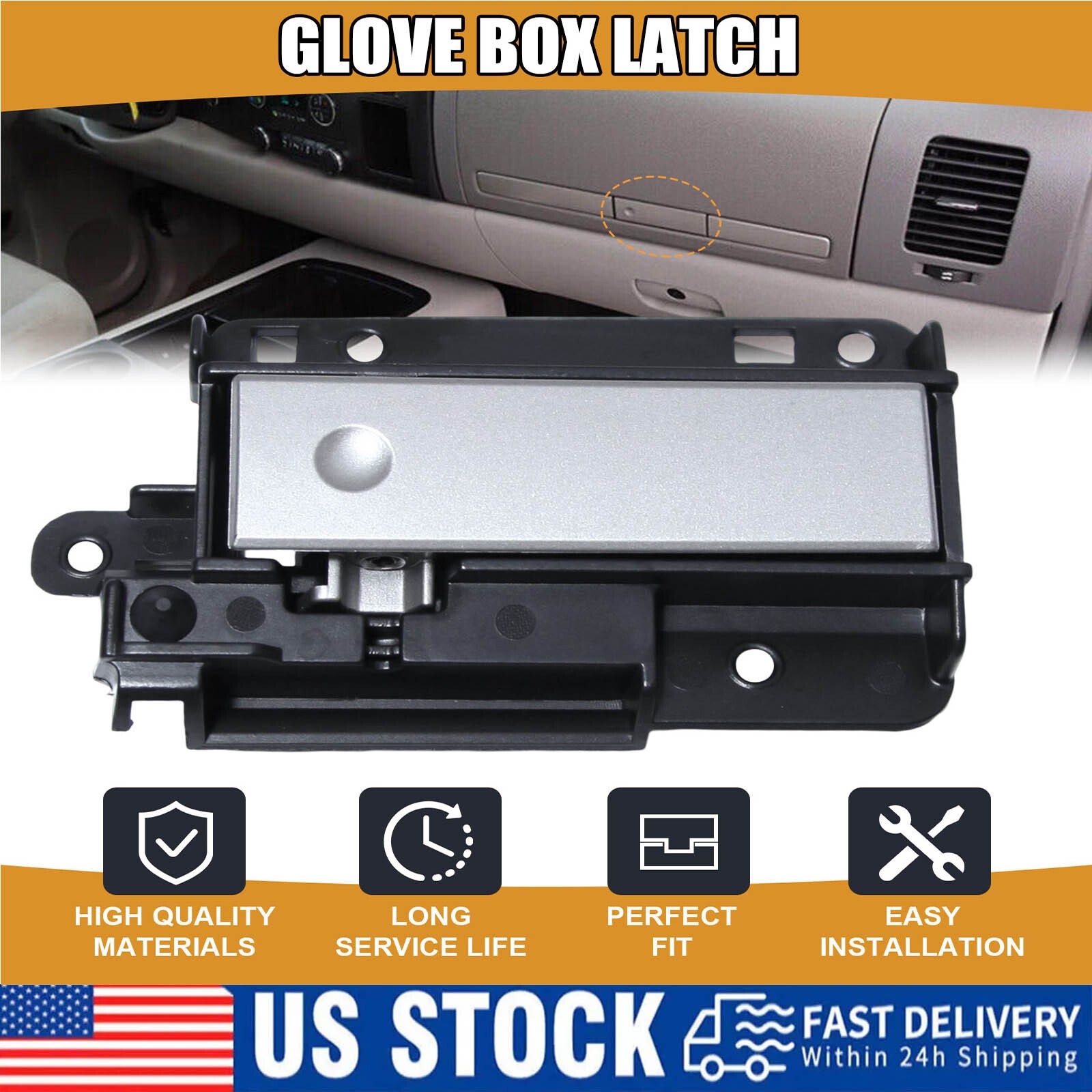 Upper Compartment Glove Box Latch Handle For Chevy 07-13 GMC Silverado Sierra