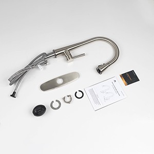 Montelux Brushed Nickel Kitchen Faucet with Pull Down Sprayer, Single Handle