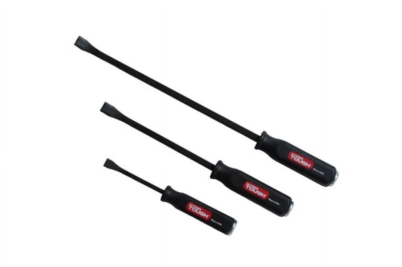 Hyper Tough 3-Piece Pry Bar Tool Set with Metal Striking Caps, New