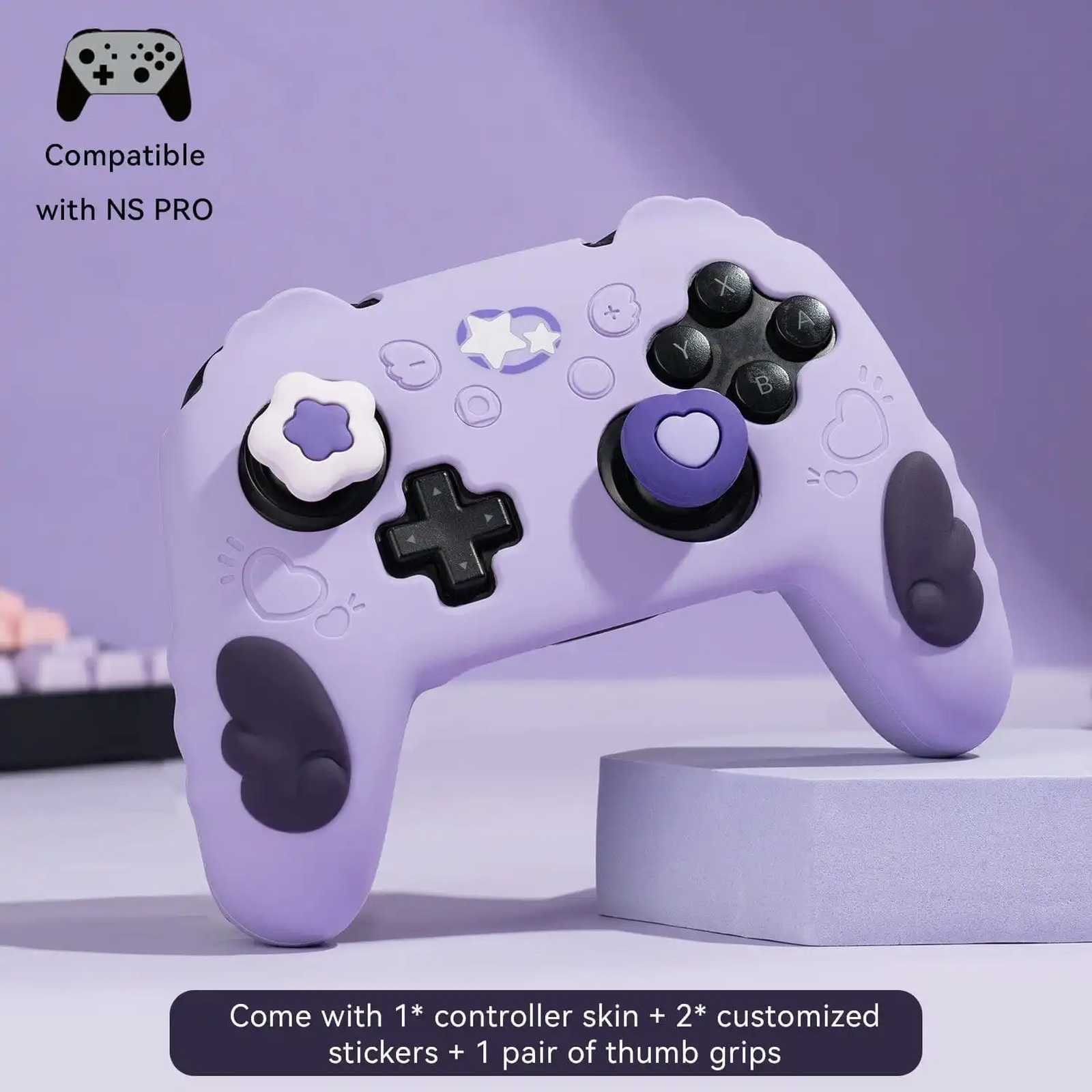 GeekShare Case Cover & Thumb Grips for PS5/SwitchPRO Controller Skin Star Wing