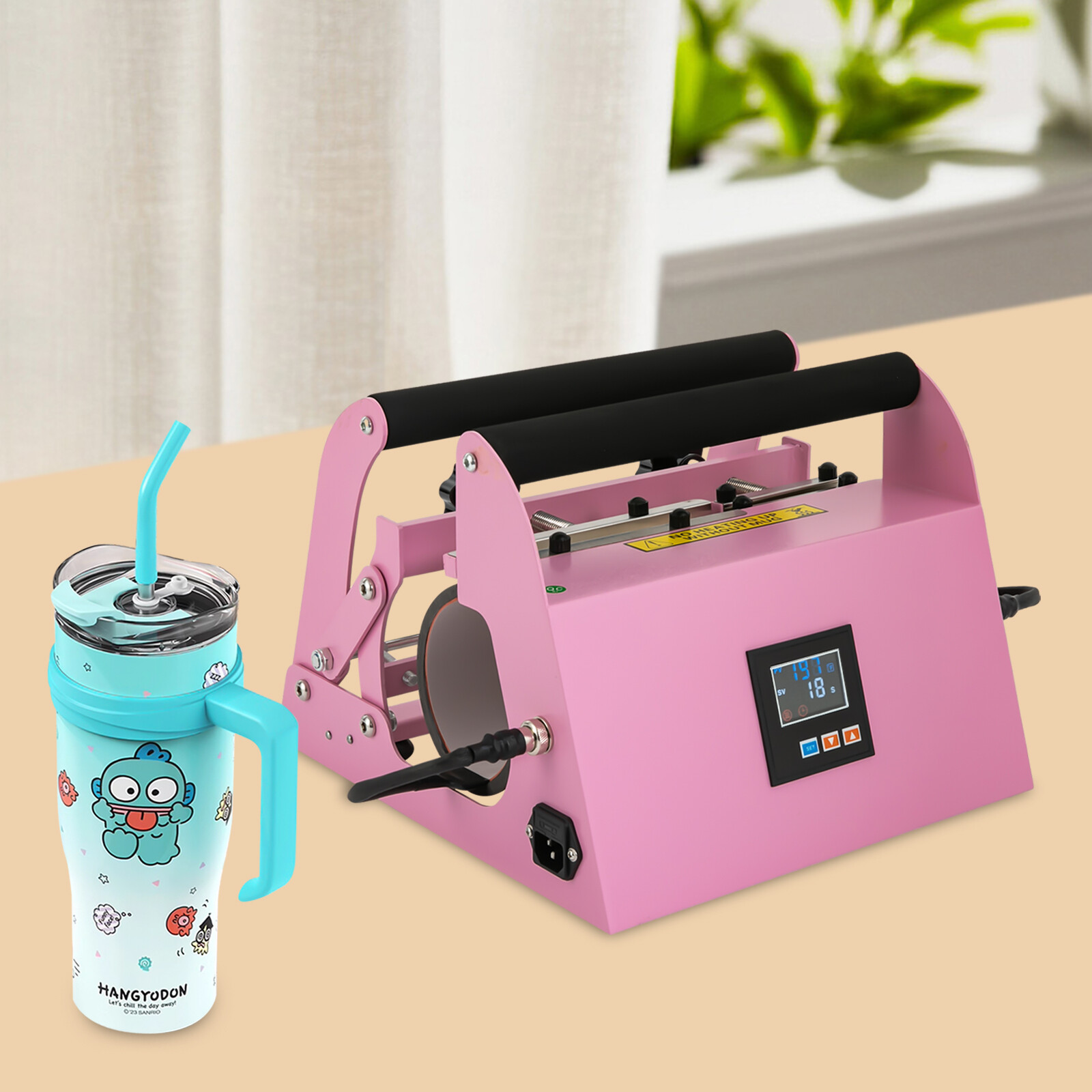 Car Cup Mug Press Machine Tumbler Heat Press W/ Double Cup Mats For 40oz Car Cup