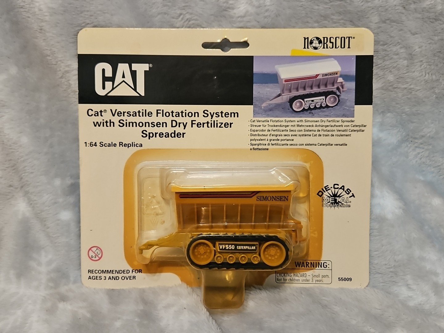 Norscot 1/64 Die Cast CAT Versatile Flotation System Dry Fertilizer Spreader