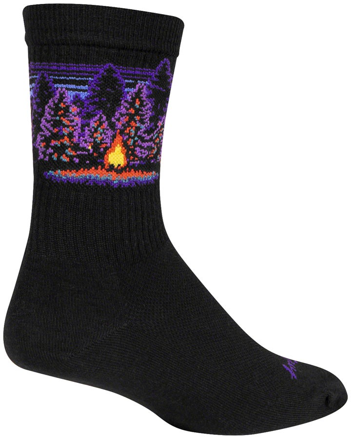 SockGuy Solitude Wool Crew 6" Socks Large/XL Black