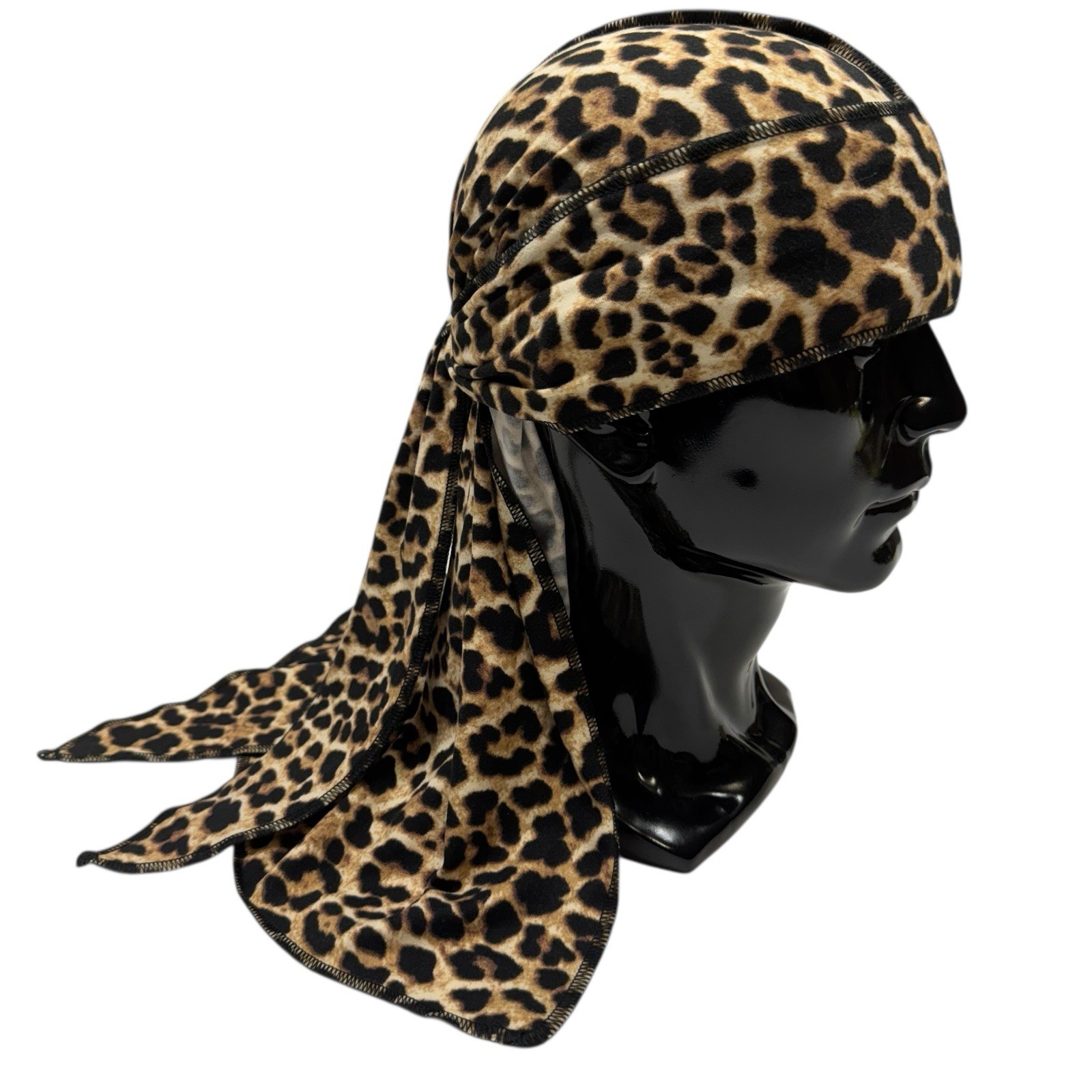 Animal Print Durag Wave Cheetah Head Scarf  Stretch Jersey Hat Beanie Streetwear