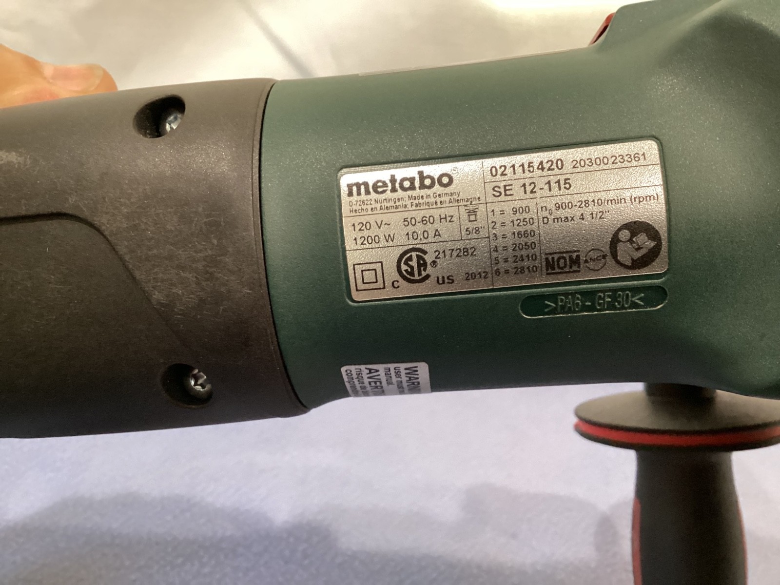 METABO SE 12-115 SET BURNISHING MACHINE