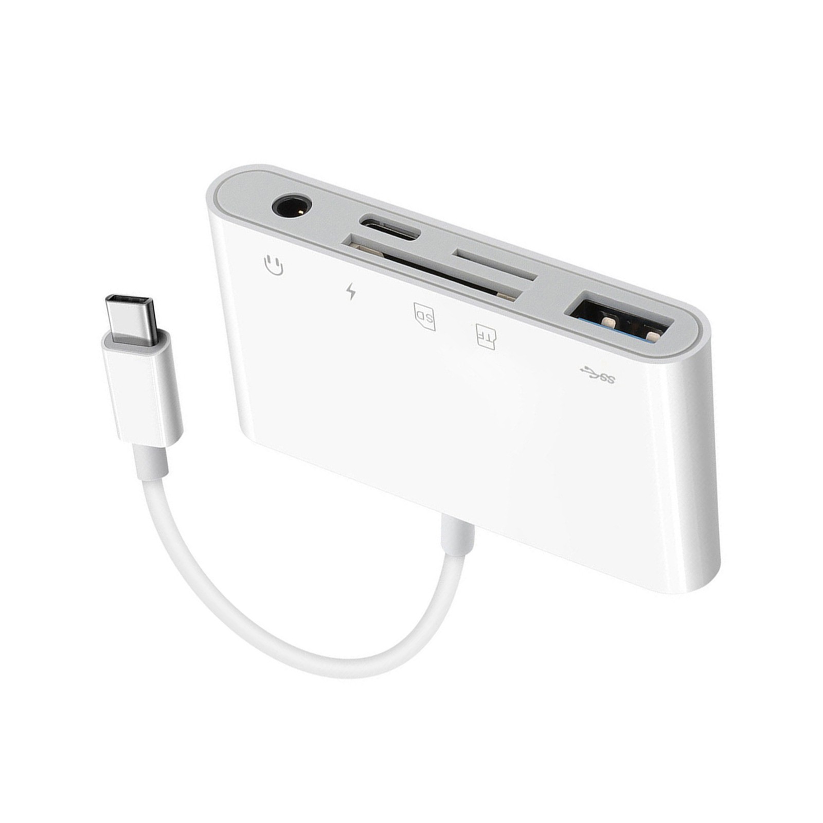 USB-C Hub Adapter 5 in 1 Type C Memory Card Reader For Micro SD SDXC CF SDHC OTG