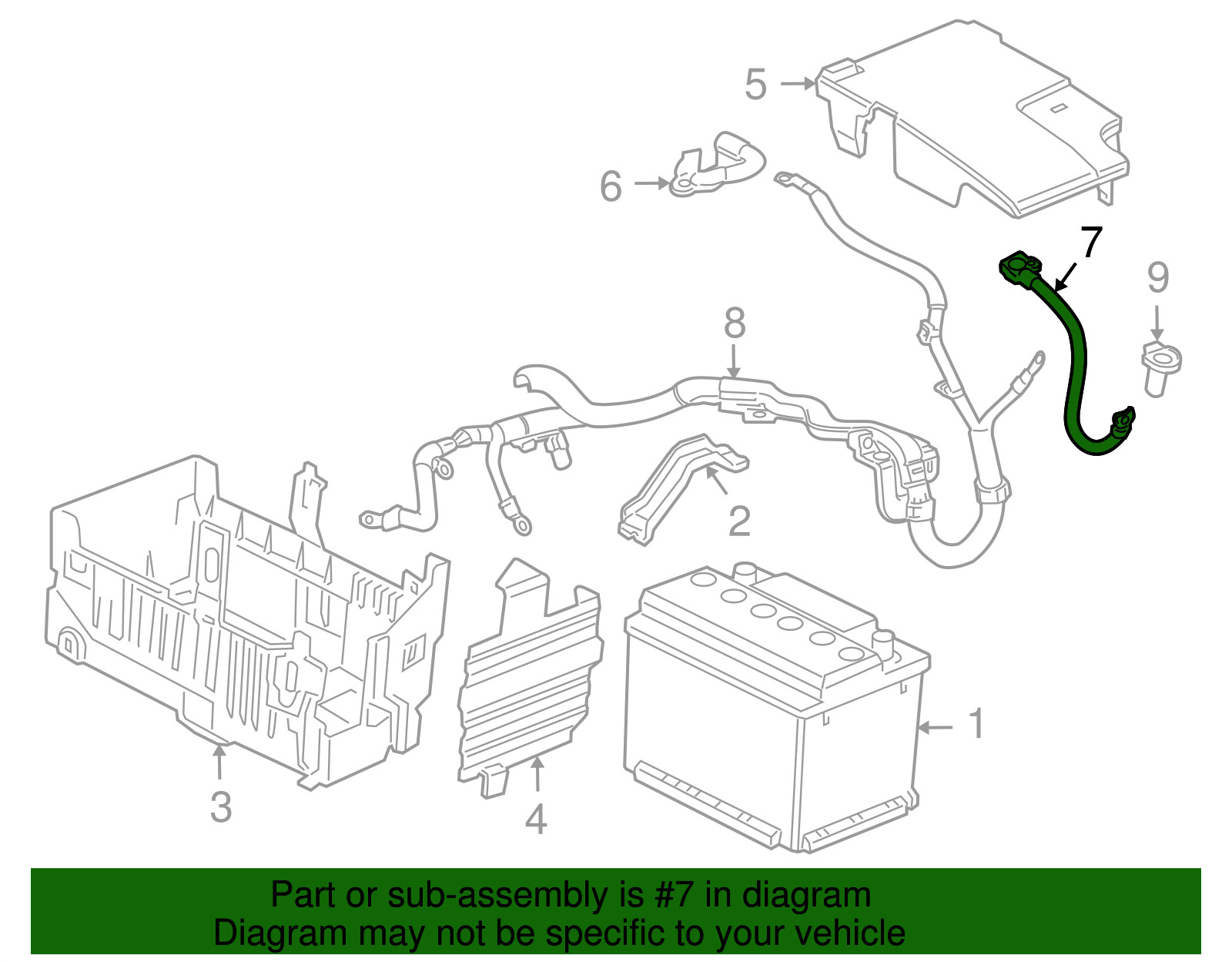 Genuine GM Negative Battery Cable 22754271