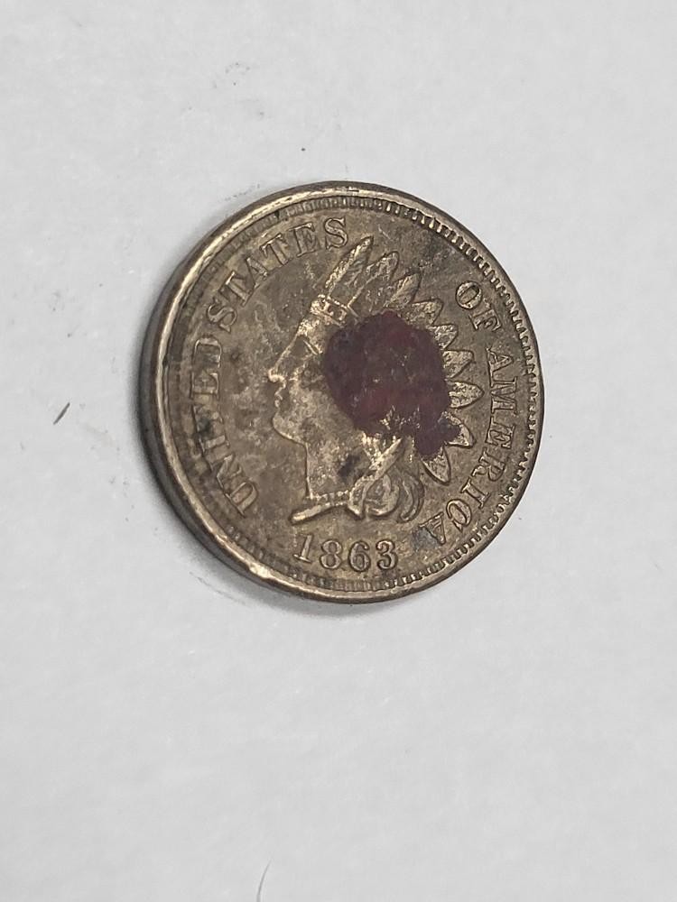1863 Indian Head Cent Excellent Details SPOT