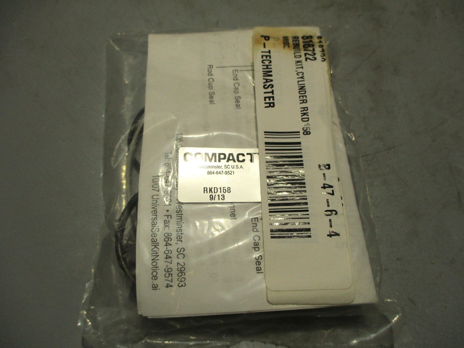 NEW COMPACT AIR RKD158 CYLINDER REBUILD KIT