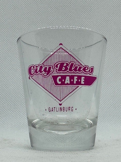 City Blues Cafe Gatlinburg TN Clear Shot Glass
