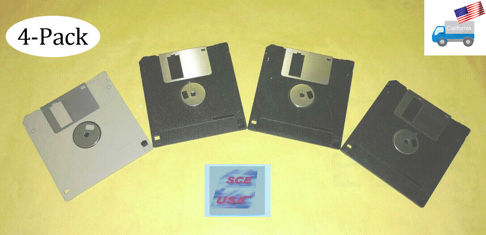 4-Pack 1.44MB IBM PC Floppy Disk 3.5" Diskette Microsoft DOS Bootable Formated