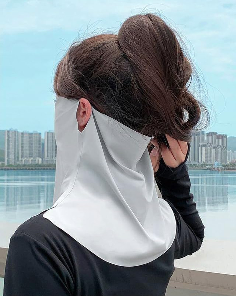 UV Sun Protection Face Mask Breathable Ice Silk Neck Gaiter for Golf Hiking Runn