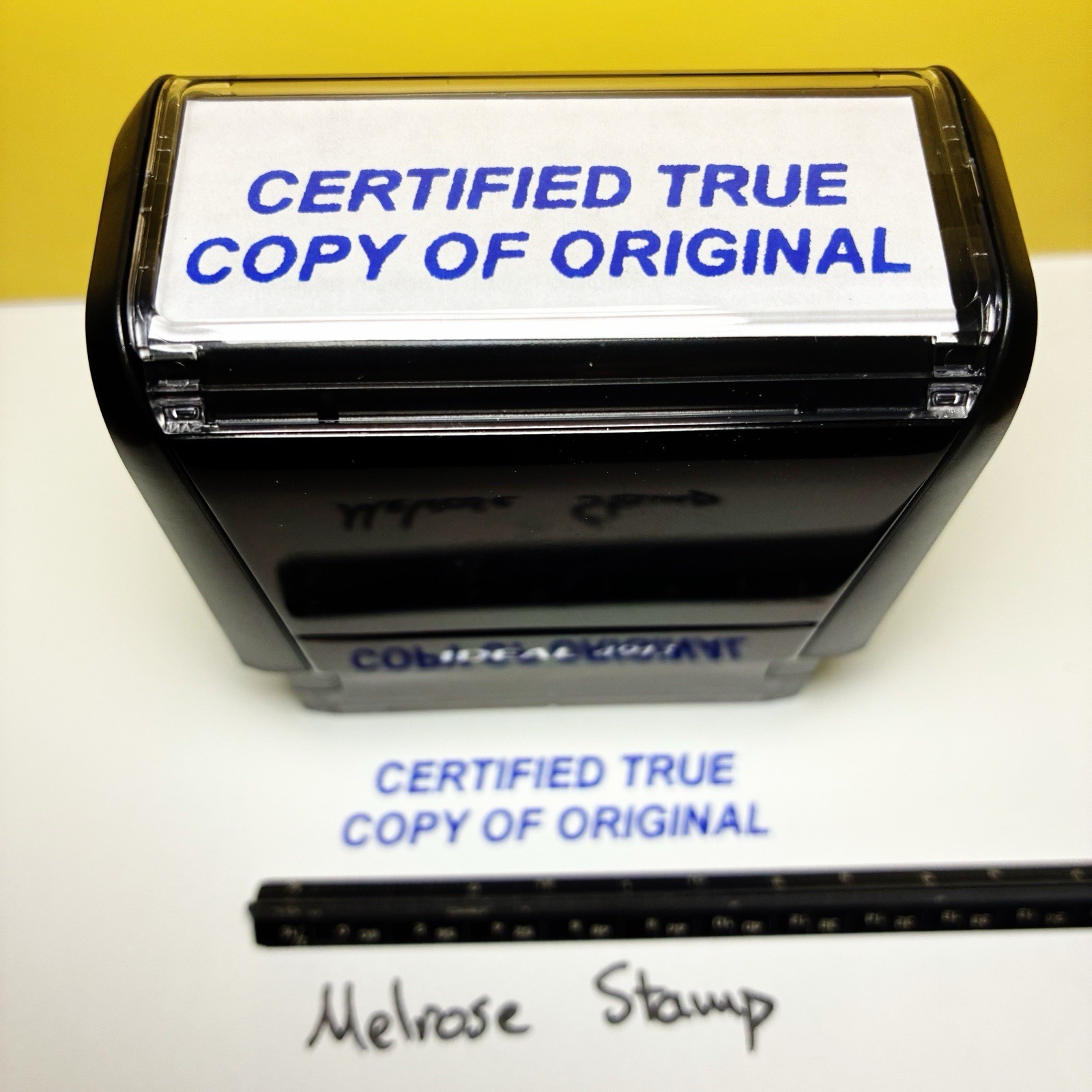 Certified True Copy Of Original Rubber Stamp Blue Ink Ideal 4913