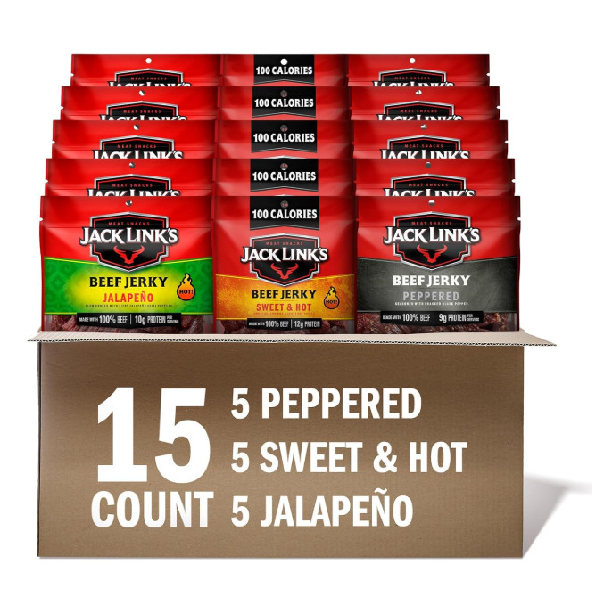 Jack Link’s Bold Beef Jerky Variety Pack, 15 Count