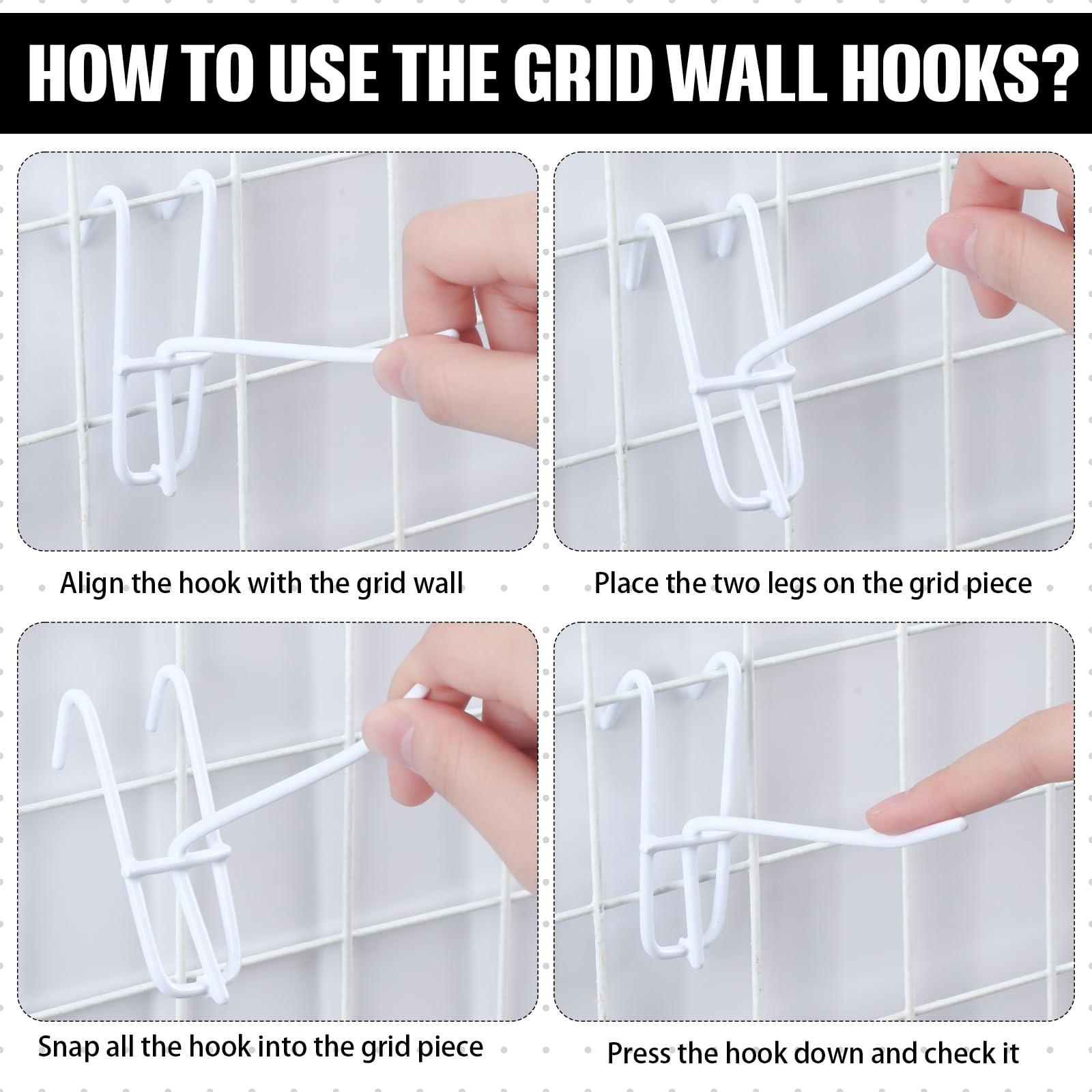4 Inch Grid Wall Hooks 25 Pcs Gridwall Panel Hooks Store Garage Wall Mount Or...