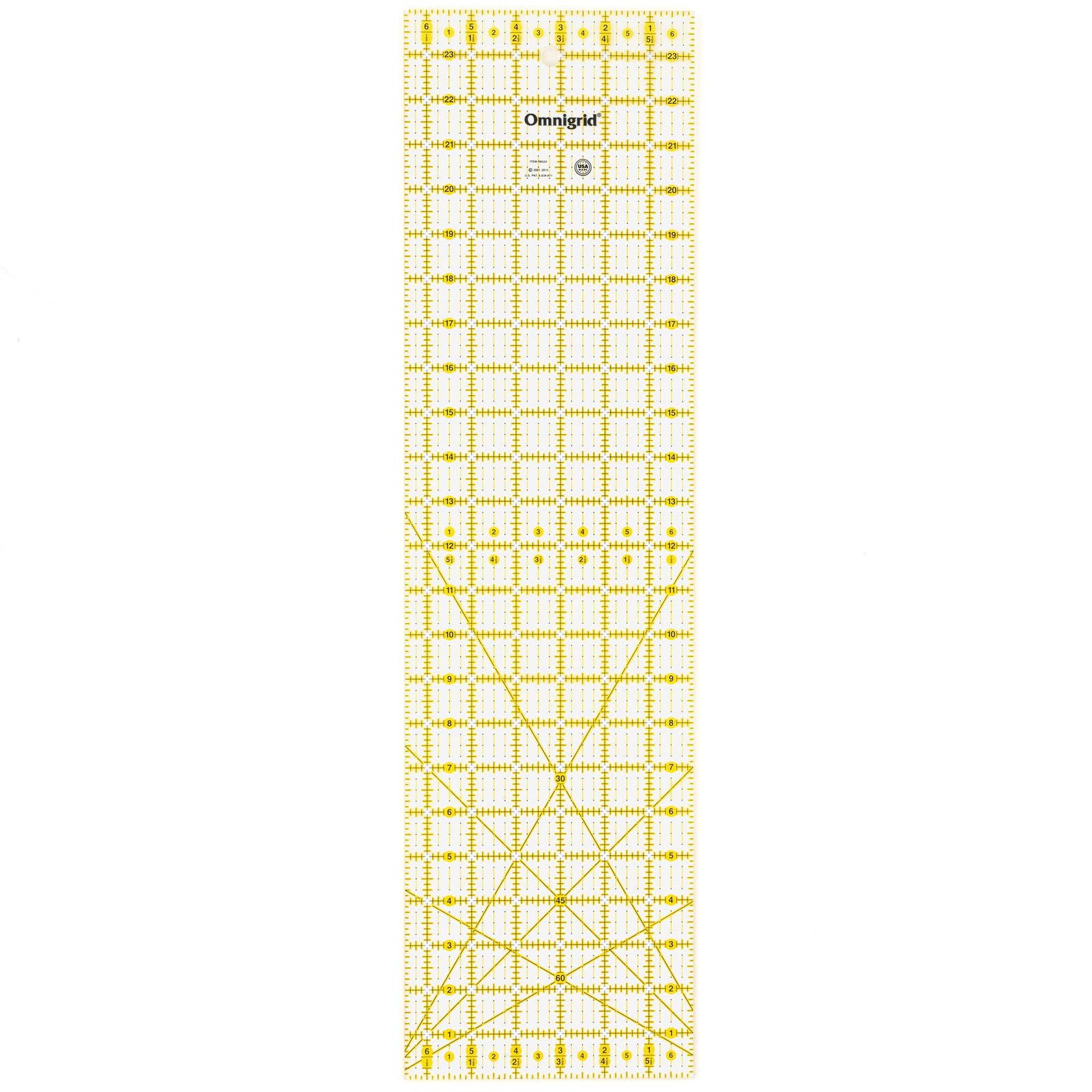Omnigrid R6524 Ultimate Accuracy Ruler, 6-½" x 24" x 24", Multicolor